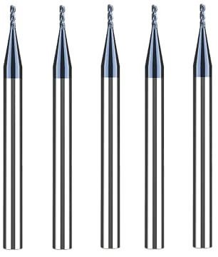 CREEYA Fresa AlTiN Negro, 1 mm, 4 dientes/corte, CNC VHM para metal, madera, acrílico y plástico