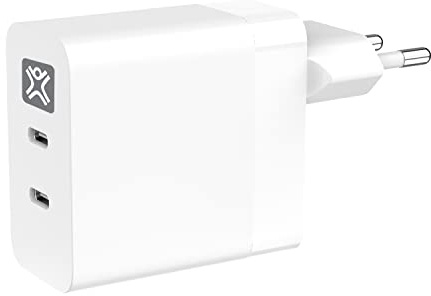 Chargeur Rapide XtremeMac USB C 65W PD, 2 Sorties, Adaptateur Secteur pour MacBook Pro 13', MacBook Air, iPhones et Plus Encore.