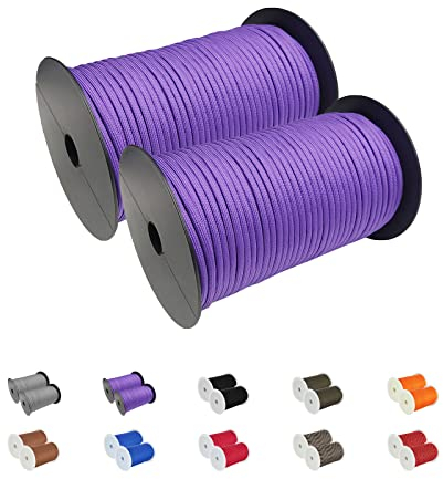 MOTOFUTURE Campingzelt-Abspannseile, 7-adriges Paracord (100 m), Rettungs-Zelt-Lanyard, Camping-Seil, Fallschirmschnur für Outdoor-Zelt-Windschutz-B