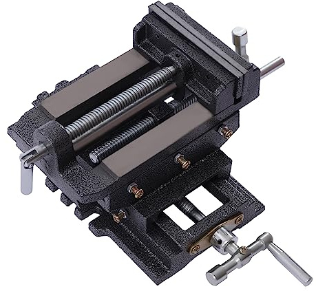 5 Cross Slide Drill Press Vise, X-Y Compound Bench Vise Meta Milling Cross Vise Clamp Machine 2-Way Slide (5‘’)