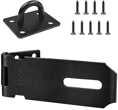 4 Zoll Vorhängeschloss Haspe, Leryati Sicherheits Überfalle Schloss Riegel für Vorhängeschloss, Sicherheitsüberfalle mit Schrauben Schloss Vorrichtung Schuppenschloss