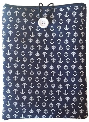Funda de libros hecha a mano,protector de libros,fundas para libros de tapa blanda,fundas para libros de tapa dura,accesorios de lectura hechos a mano,tamaño 27x20 cm (Anclas)