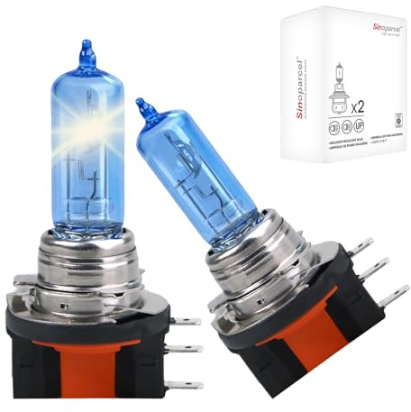 Sinoparcel H15 Headlight Bulbs, 3800K Neutral White, Road Legal Boost | 35% Whiter, +150% More Brightness, High Beam & DRL, OEM Replacement, PGJ23t-1 Base, 12V 55W/15W, Pack of 2
