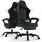 TRIUMPHKEY Sedia Gaming in tessuto, Sedia da Ufficio Ergonomica con poggiatesta, Sedie Gamer con cuscino per massaggio lombare, Poltrona Gaming con ruote, poggiapiedi, altezza regolabile,Grigio Scuro