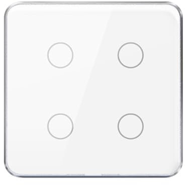 Matter Over WiFi Smart Light Switch, Compatible with Apple Home and SmartThings, APP Remote Control, Supports Voice Control and Timing Functions, Neutral Wire Required (4 Gang 1 Way, White)