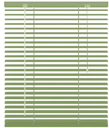 2.5cm Slat Aluminum Venetian Blinds, Horizontal Windows Blind For Office Bedroom Bathroom, Light Filtering Shades(Grass green)