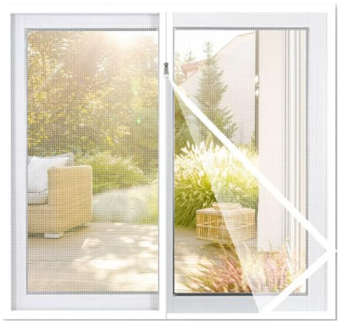 60x85cm(W*H) Fliegengitter Fenster - Insektenschutz mit Blend- und Sonnenschutz - Fliegen Netz ohne Bohren