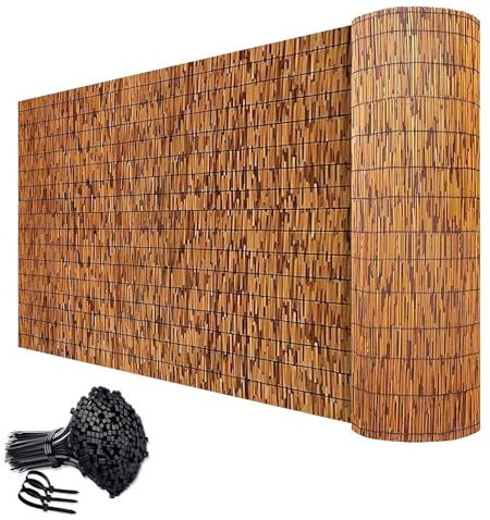 Clôture Bambou Roseau pour Terrasse 70% Occultant Balcon Clôture Décorative Séparation écran D'intimité pour Porche Jardin Canisse Bambou Protection Vent & Soleil