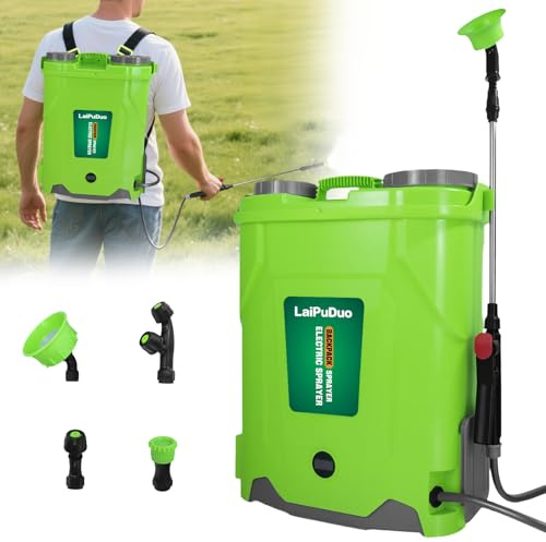 Batteridriven ryggspruta 20 L, 100 PSI tryckspruta, kompatibel med Makita 18 V batteri, ryggspruta med 4 munstycken, 5,3 gallon för trädgård, spray och rengöring (utan batteri)