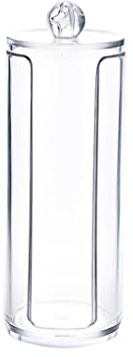 Hperu Dispenser e Supporto per dischetti di Cotone Rotondi con Contenitore per tampone, Contenitore per Cosmetici per Organizer per Trucchi per Il ripiano del Bagno di casa
