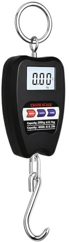 Bilancia Digitale Pesa con Gancio, 440lb/200kg Bilancia da Pesca, Bilancias per Bagagli con Display LCD, Bilancias Industriale, Portatile, Adatta per Acquisti, Espresso Postale, Pesca