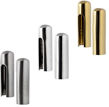 2 Stck. Zierhülsen für Rahmenteile für Glastürbänder und Zimmertüren - Edelstahl matt