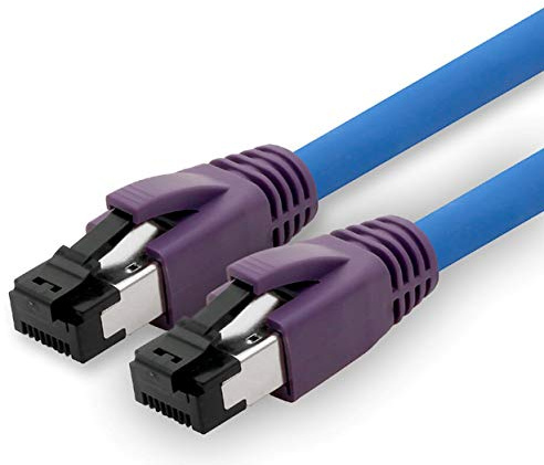 1aTTack.de 10m Cat.8 LAN- Netzwerk- Kabel CAT8 Kabel CAT 8 2000 Mhz 40 Gbit s 40GBase-T Poe+ Patchkabel Ethernetkabel AWG24 Kupfer LSZH blau - 1 Stück 10m