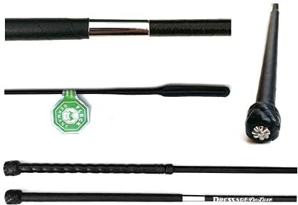 JA Horse Fleck Dressurgerte Gerte Reitgerte Ledergriff echtes Leder (110 cm, Deluxe)