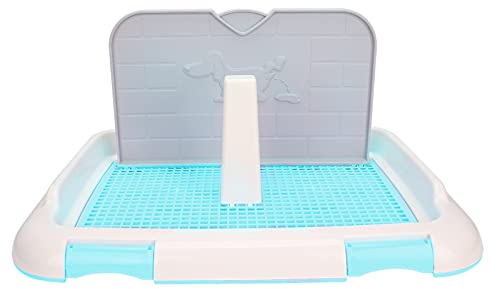 01 Toilette per Addestramento, Recinzione per Interni in Rete Rimovibile per Cani di Piccola Taglia Maschi (Blue)