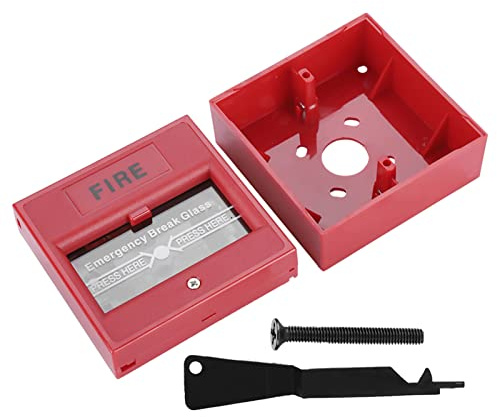 MOUDOAUER Red Emergency Exit Fire Alarm Button, Security Fire Panic Box Security Glass Break Alarm Switch Accesories