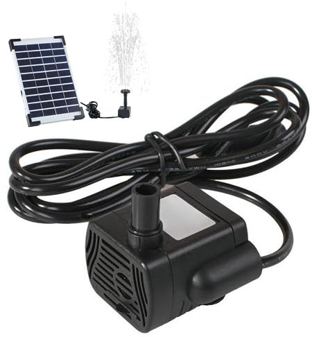 Fountain Pumps, Solar Water Pump Mini Solar Fountain Pump Quiet Solar Pump with 1.5m Line for Water Feature Garden Floating Pond Pump Spraying Distance 1.5m for Aquarium