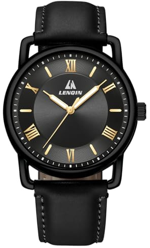LN LENQIN Montres Hommes Montres Analogiques à Quartz Montres Hommes 30M Waterproof Montres Poignets Hommes Montres Cuir Fashion Business