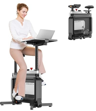 6 en 1 vélo d'exercice, pliant sous vélo de bureau, Vélo D’Appartement Pliable avec résistance réglable magnétique, Capacité 264lbs vélo d'exercice stationnaire pour la salle de sport à la maison