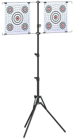 vidaXL Supporto per bersaglio Nero e Bianco 82,5 x 51 x 150 cm Metallo