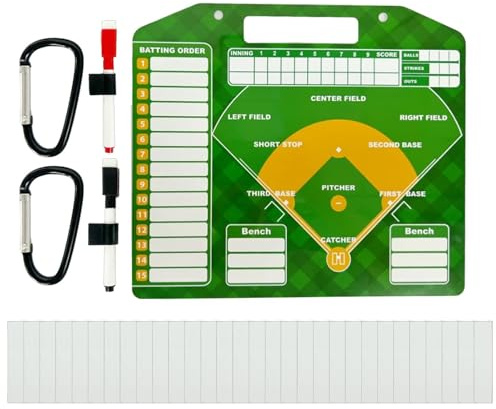 Planche de baseball pour lineups softball, cartes de marquage, double face, effaçables à sec, tableaux blancs, porte-bloc d'entraînement de baseball, accessoires de coaching