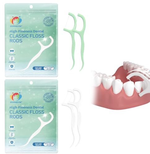 LACHT 400 Pezzi Filo Interdentale Fili Interdentali Per La Cura Dei Denti Con Stuzzicadenti, Per La Pulizia Dei Denti Mantiene La Bocca Fresca E Pulita Per Tutta Famiglia