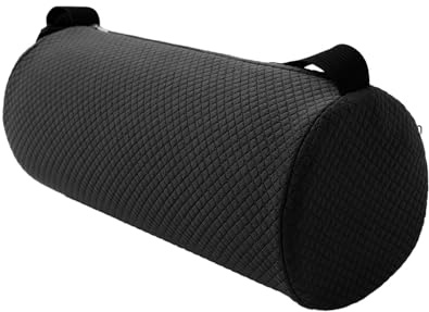 Zernavith Lumbar Roll Pillow,Back Lumbar Support Pillow Memory Foam Roll Pillow with Removable Elastic Strap Washable Cover,11 inch Length Cylindrical Backrest Sofa Cushion,for Office Chair Car Couch