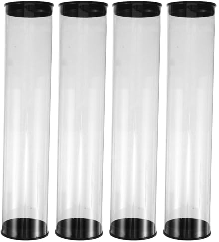 Healvian 4 Pezzi Tubi Trasparenti per Palline da Golf 4 Pezzi con Coperchio, Contenitori Portatili Cilindrici Antirotolamento in Plastica, Organizer Compatto per Stoccaggio e Esposizione