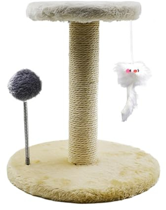 Albero Del Gatto – Torre Per Gatti 26 X 26 X 28 Cm, Albero Per Gatti Per Gatti Dentro, Giocattolo Da Gratta con Tiragraffi | Giri Cates con Paletto Da Raschiare, Alberi Di Attività per Animali