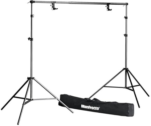 Manfrotto 1314B Kit de dérouleur de Fond Noir Bras téléscopique 3 Sections 2 Supports 2 Pinces Sac de Transport.