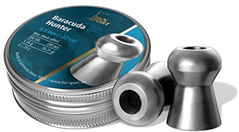 H&N Sport Baracuda Hunter Hollowpoint Airgun Pellets .22 Cal, Gray (PY-P-980)