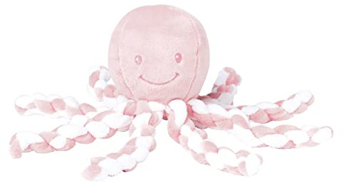 Nattou Kuscheltier Oktopus, Für Neugeborene und Frühchen, 23 cm, Rosa/Weiß