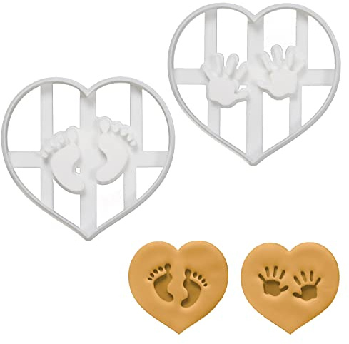 Set of 2 Baby Prints cookie cutters (Designs: Hand Prints and Footprints), 2 pieces - Bakerlogy
