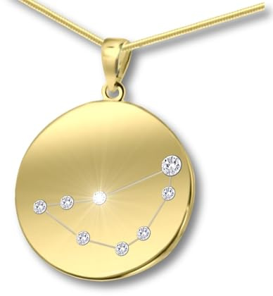 LillyMarie Collier Femme Avec Pendentif Signe Astrologique Plaqué Or