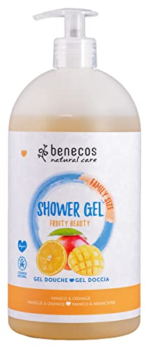 benecos Naturkosmetik Duschgel – plastiksparende FAMILY SIZE Mango & Orange -vegan