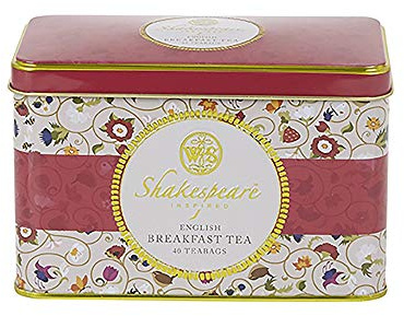 New English Teas Shakespeare Birthplace Trust Tea Tin with 40 Breakfast Teabags, 0.08 kg