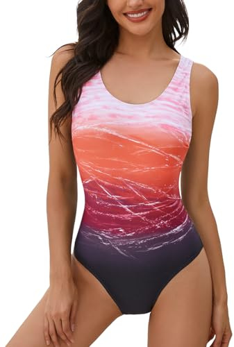 heekpek Bañadores Mujer Trajes de Baño Una Pieza Bañador Reductores Traje Baño Deportivo Bikini con Relleno Bañador Natacion Halter Verano Trikini Cintura Alta