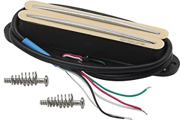 Oripure AlNiCo 5 pickup Hot Wound Dual Blade Rail Pickup a bobina singola Humbucker 13.6K pickup al ponte per chitarra per ST/Squier stile chitarra elettrica, crema