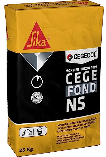 CEGECOL SIKA - Mortier rapide pour rebouchage, création de forme et scellement - SIKA CEGEFOND NS - Intérieur et extérieur - En vertical et horizontal - Sac de 25 kg