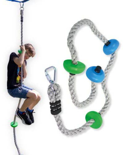 Schildkröt Jungle Rope - Climbing Rope, Climbing Rope for Children from 5 Years, Includes 4 Treads, Easy to Attach to Jungle Line or Swing Frames