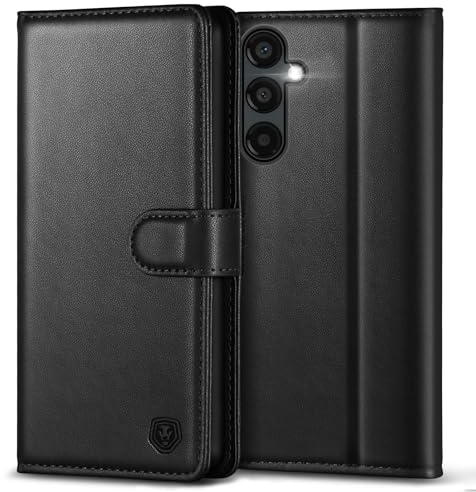 Handyhülle für Samsung Galaxy A25 Hülle Premium PU Leder Klapphülle Brieftasche Kartenfach Ständer Magnet Etui Handytasche Case Schutzhülle für Samsung A25 5G - Schwarz