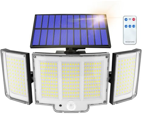Haokiang Lampe Solaire Exterieur 1 Unité 1500lm Ip65 Capteur 270° 3 Modes Luminaire Exterieur Solaire Lampe Solaire Exterieur Puissante Éclairage Extérieur Solaire Puissant Lumière Solaire Extérieure