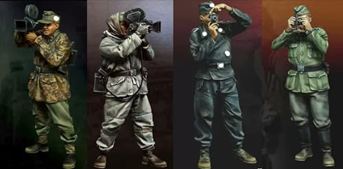 1/35 WWII German Soldier Resin Model Kit Unbemalte und unmontierte Resin Modellteile (4 Personen) //8D5w-31