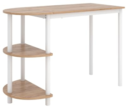 Vicco Küchentisch Freetown, Goldkraft Eiche/Weiß, 110 x 50 cm mit offene Ablagen