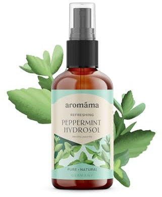 Aromama - Idrolato di menta piperita, 100 ml, aromaterapia, cuoio capelluto, capelli dopobarba, cura della pelle, idratazione, raffreddamento, deodorante naturale, facile da viaggiare.