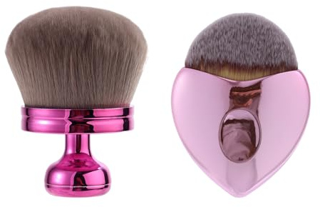 Lyreh 2st Extra Stora Makeupborstar för Kroppen, Inklusive Självbrunande Applikatorborste med 8,1 cm Bred Huvud och Platt Foundationborste för Applicering(Lila och Rosa)