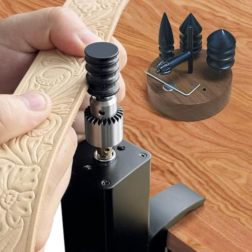 Leather Polishing Machine 2.0 Version​, 4-in-1 Leather Burnishing Machine with Adjustable Speed (1500-6000 RPM), Black