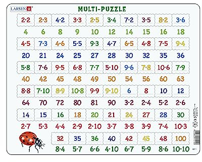Larsen AR1 Mathe-Puzzle: Multiplikation, Rahmenpuzzle mit 58 Teilen