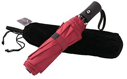 Parapluie de voyage automatique SY - Compact, coupe-vent, léger, incassable, red