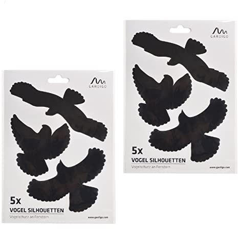 GARDIGO® 10x Pegatinas de Pájaros | Adhesivos Anticolisión para Aves